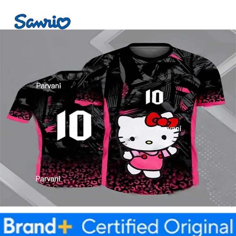 Sanrio Special Edition Hello KItty No10 Football Jersey 3D O-neck Breathable Sport Tee Men Women Training TShirt Streetwear Top H260228