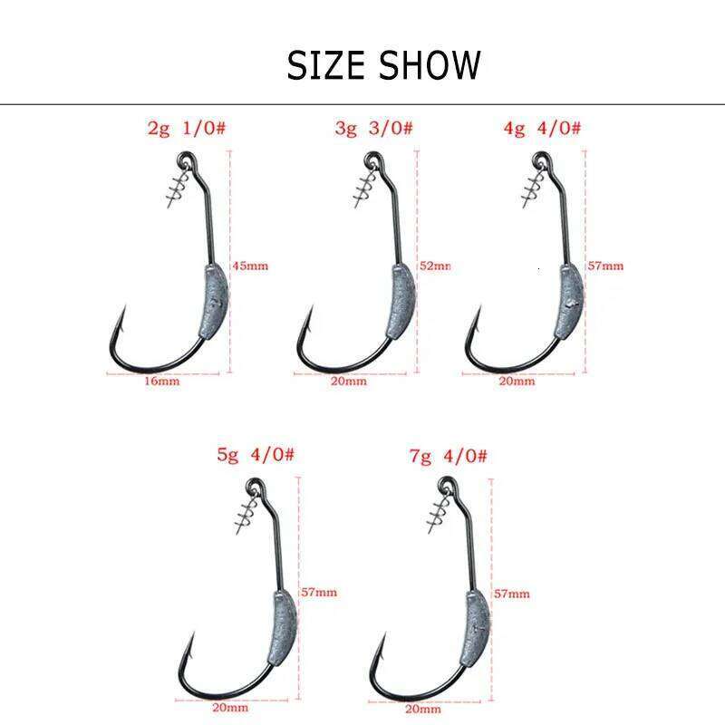 MrLurion 2g 2.5g 3g 5g 7g 9g Jigging head fishing with spin lock worm lure bait crank bass perch pike hook Z260228