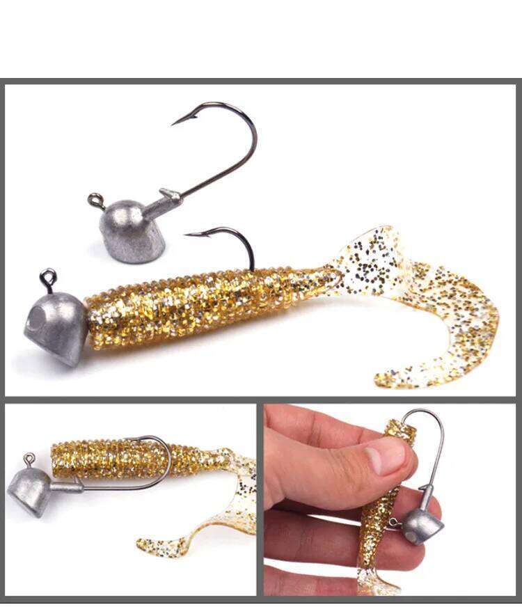3.5g 5g 7g 10g 14g 18g 40g deep sinking jig head for soft worm lure bait , fishing hook tackle bass perch accessories Z260228