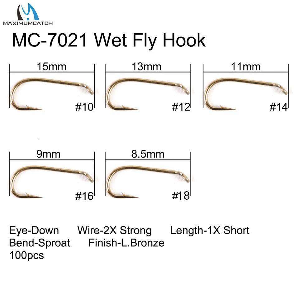 Maximumcatch 100pcs 4#-22# Fish-Friendly Barbed Fishing Dry&Wet&Nymph&Shrimp Caddis Pupa Streamer Fly Hooks Z260228