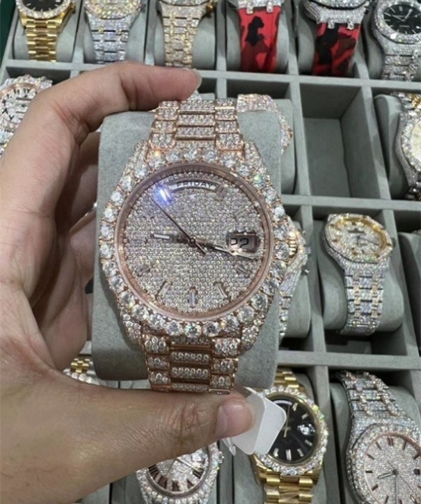designer luxury mens moissanite watch women watches men iced out watch diamond montre mossanite watch Montre de luxe moissanite watch 1lili3