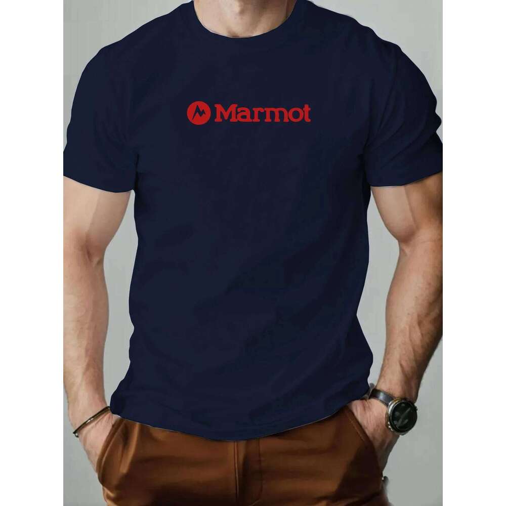 Men's cotton T-shirt, Groundhog brand logo summer round neck short sleeve graphic breathable fashion casual T-shirt C260228 - view 5