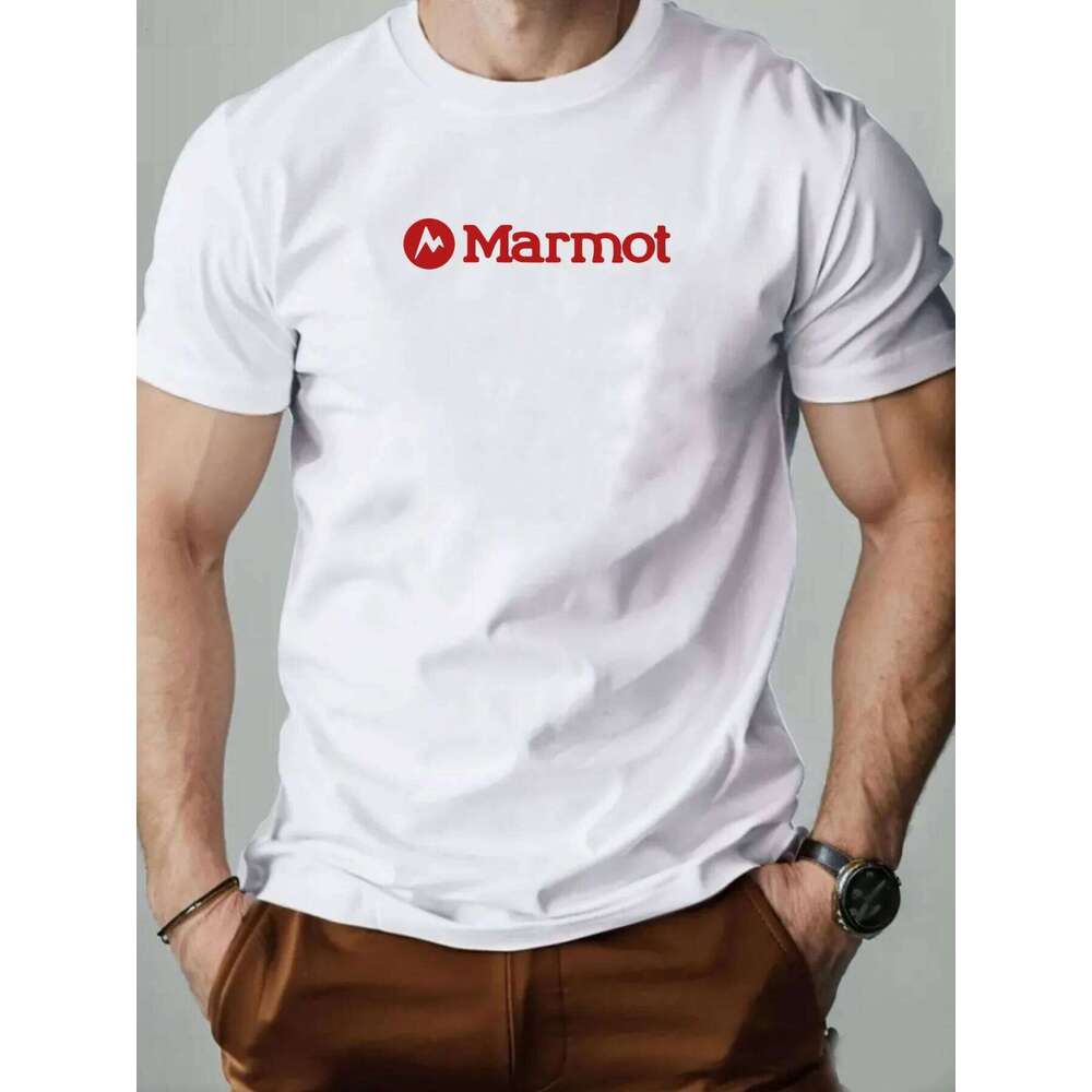Men's cotton T-shirt, Groundhog brand logo summer round neck short sleeve graphic breathable fashion casual T-shirt C260228 - view 3