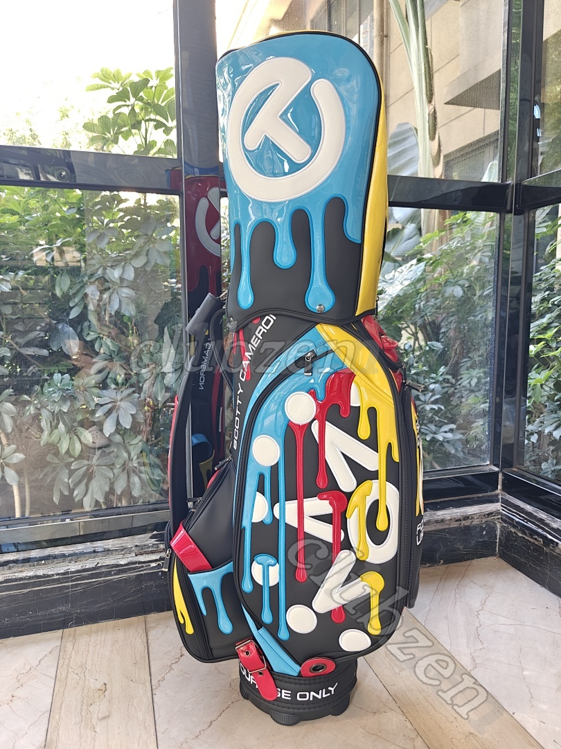 Golf bag portable stand golf ball bag (men's and women's version) 2025 new style fashionable portable stand bag for golf clubs, PU waterproof