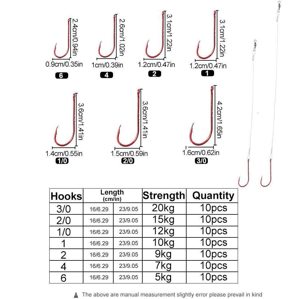 FISH KING Anti Bite Line Steel Wire Leader WIth 3/0-6# Hook With Swivel 5-20KG Fishing Tackle Gear Z260228