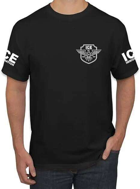 ICE Immigration Police, Fedral Agent Customs Enforcement Political Men's Novelty T-Shirt Humor Funny Letters Printed Saying Tee C260228 - view 3