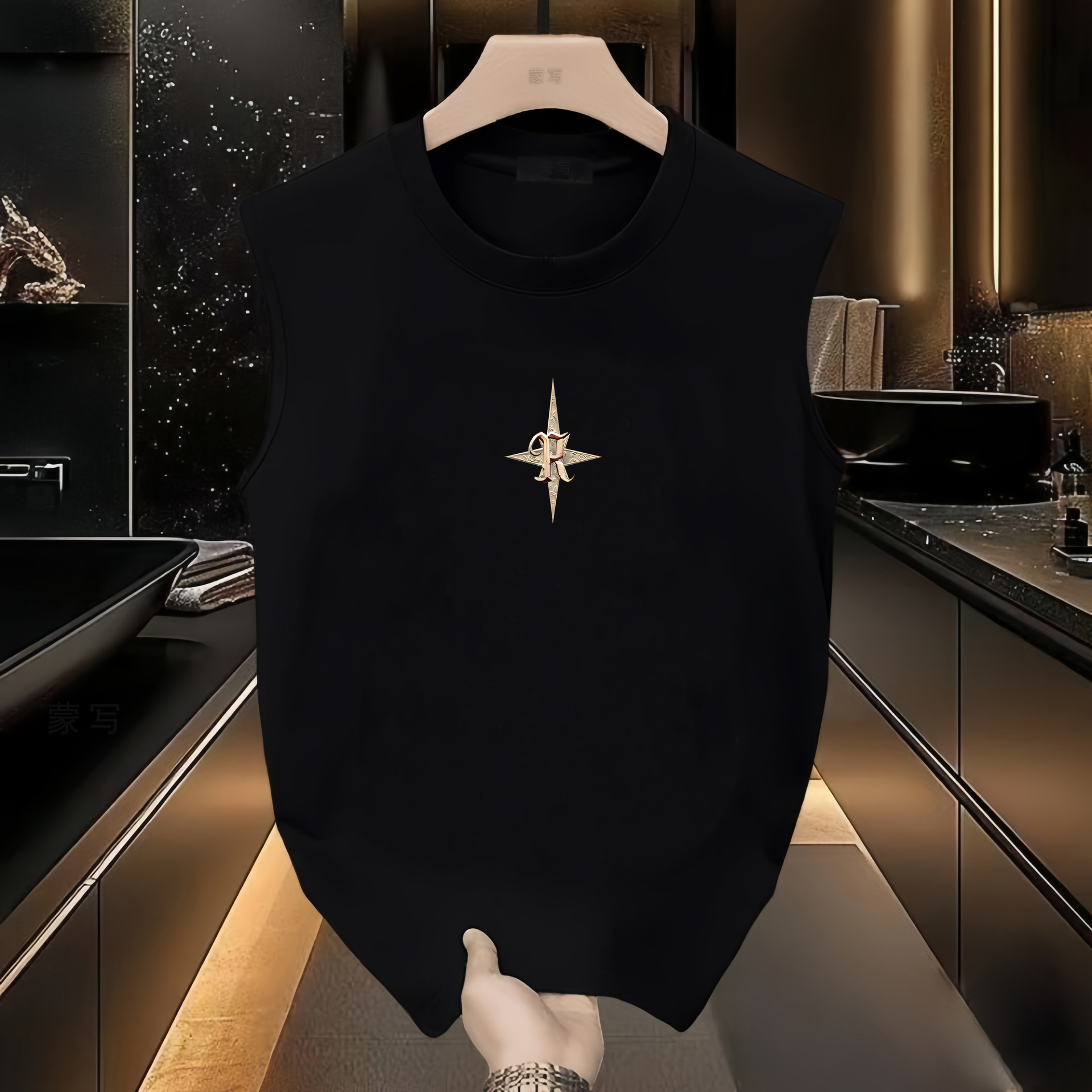 Luxury Brand Designer Clothes 100% Cotton Sports Tank Top Sleeveless T-Shirt Vest Men Summer Trendy Brand Niche High Street American Style Loose Versa