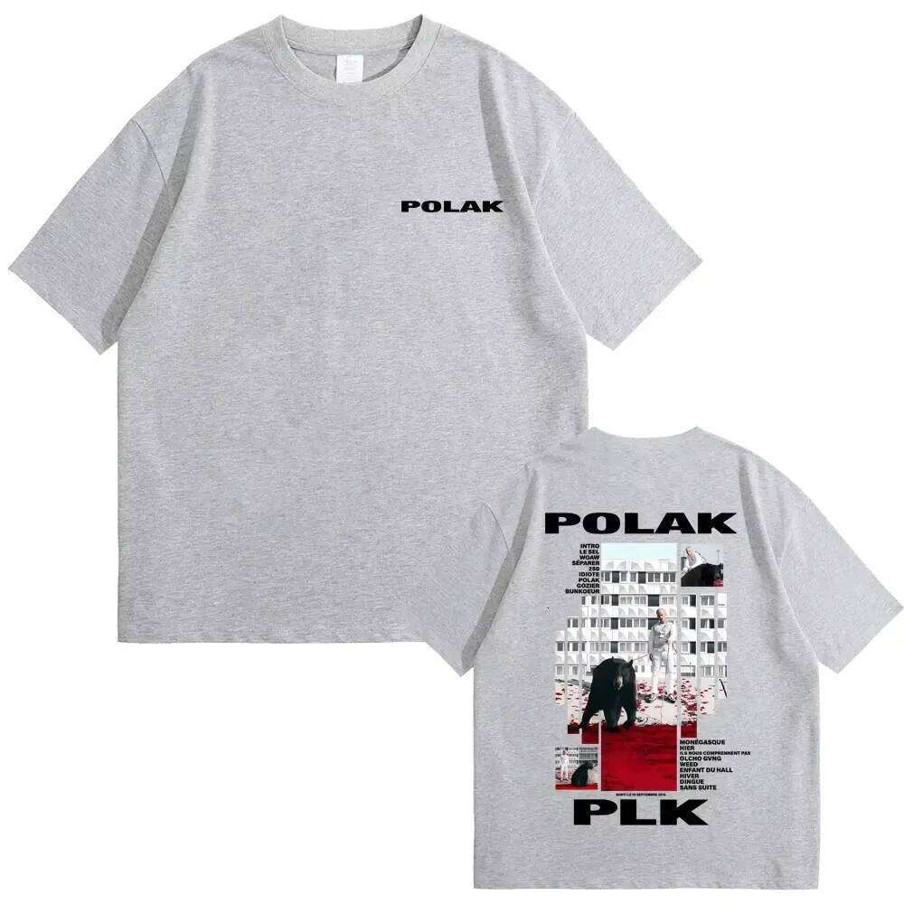 POLAK Men's Casual Graphic Print Cotton Blend T-Shirt, Black Polka Dot Rapper Shirt - view 6