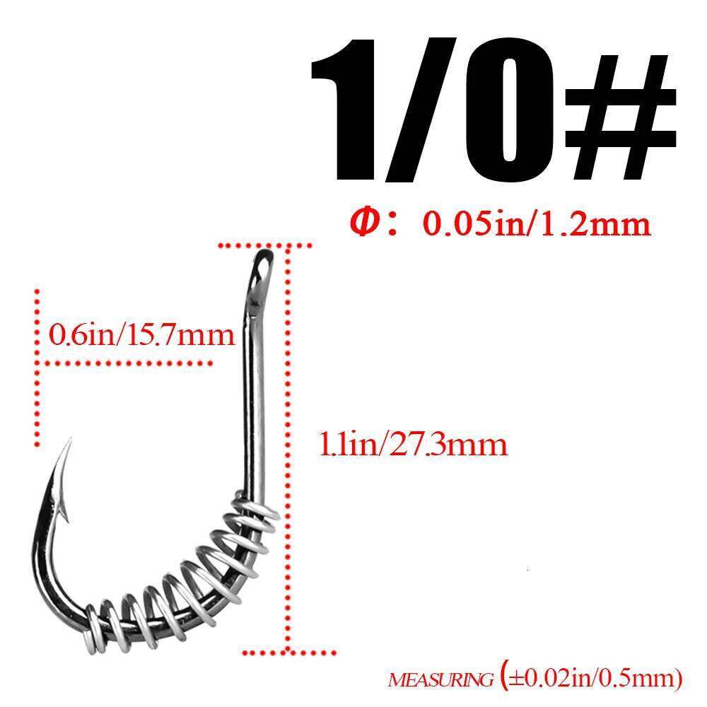10pcs/lot iseama 1#-10# spring fishing hooks Stainless Steel Barbed Swivel Explosion Hooks for Carp Fly Fishing Pesca Z260228