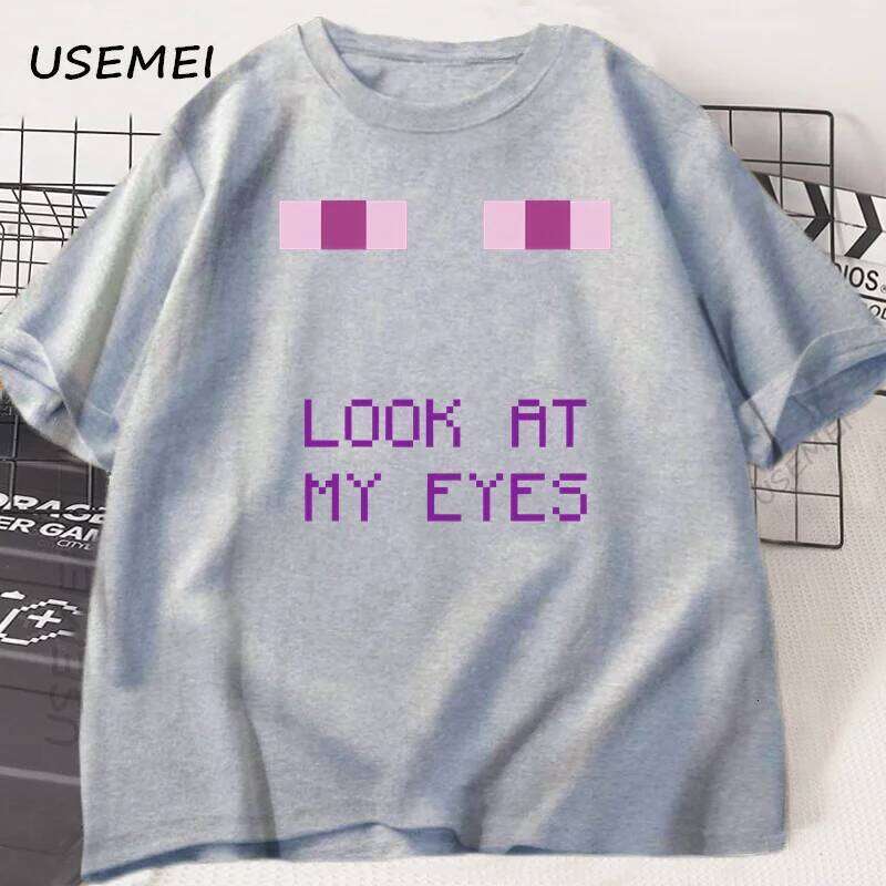 Enderman Eyes Game T-shirts Funny Design Cotton Short Sleeve T Shirt Casual Round Neck Loose Graphic Tees Harajuku Clothes C260228 - view 5