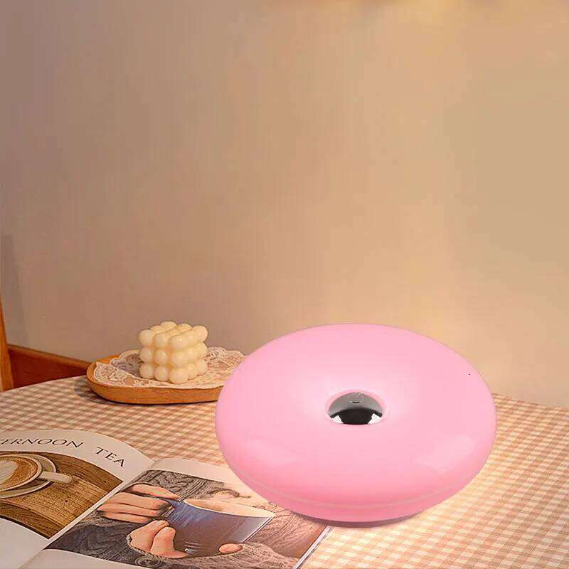 Creative Donut Table Lamp, Wall-Mounted and Rechargeable, with Three Color Lighting, Suitable for Decorative Lighting in Living Rooms, Bedrooms, Dinin