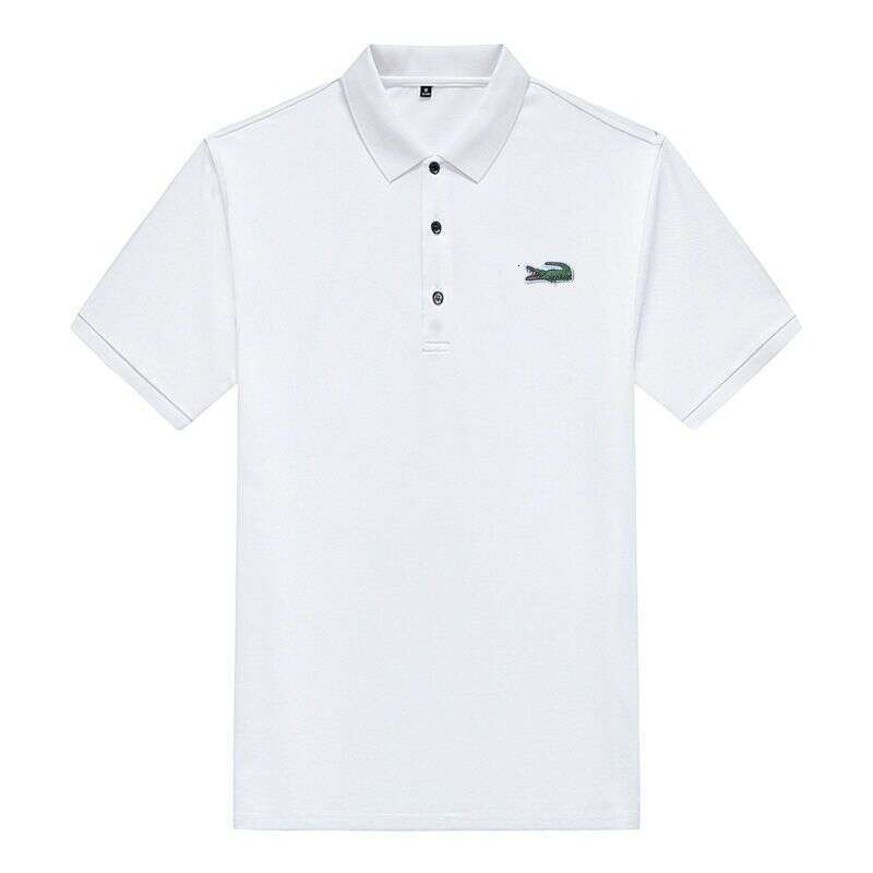 LANTI KAST Noble designer handbag Crocodile Polo Shirt Men's Summer Short Sleeve T-Shirt Pure Cotton Turn-Down Collar Loose Plus Size Women'