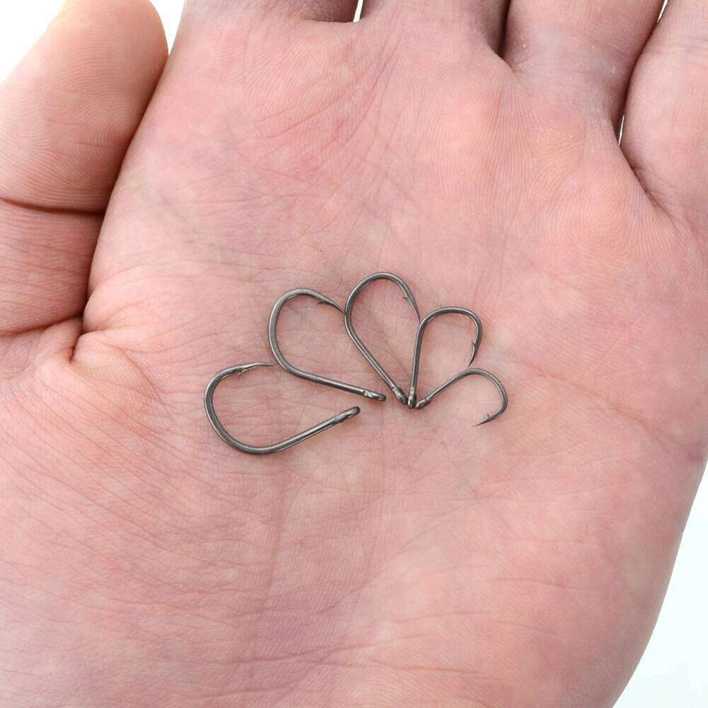 Hirisi 45 x PTFE Coated High Carbon Stainless Steel Barbed Fish With Eye Carp Fishing Hook Link Accessories X505 Z260228