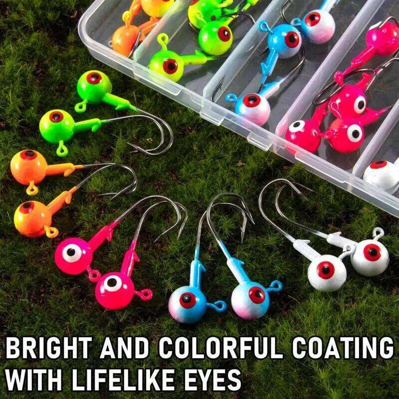 5PCS Round Head Fishing Tackle Hook for Soft Grub Worm Jig Lure Hard Baits Accessories Z260228