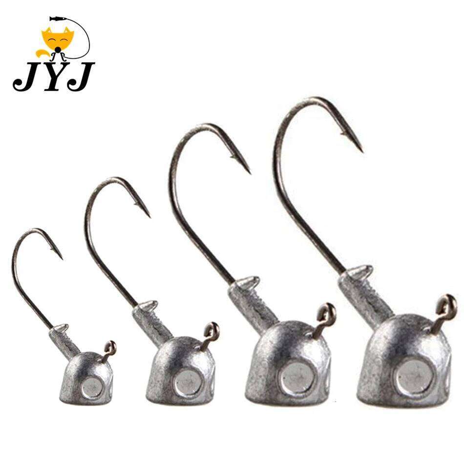 High Quality 5pcs 3.5g/7g/10g/14g/18g big Head jig hook Bait hard Hooks For Soft Lure Fishing Tackle Deep Water Bullet Z260228