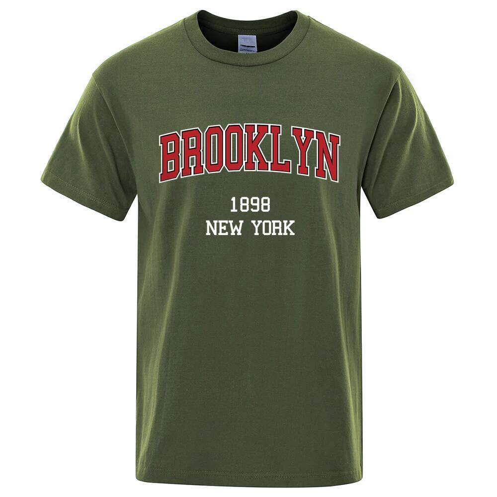 Brooklyn 1898 New York City Letter Prints T Shirt Men Women Clothes T-Shirts Loose Summer Tshirt Cotton Breathable Short Sleeve C260228 - view 5
