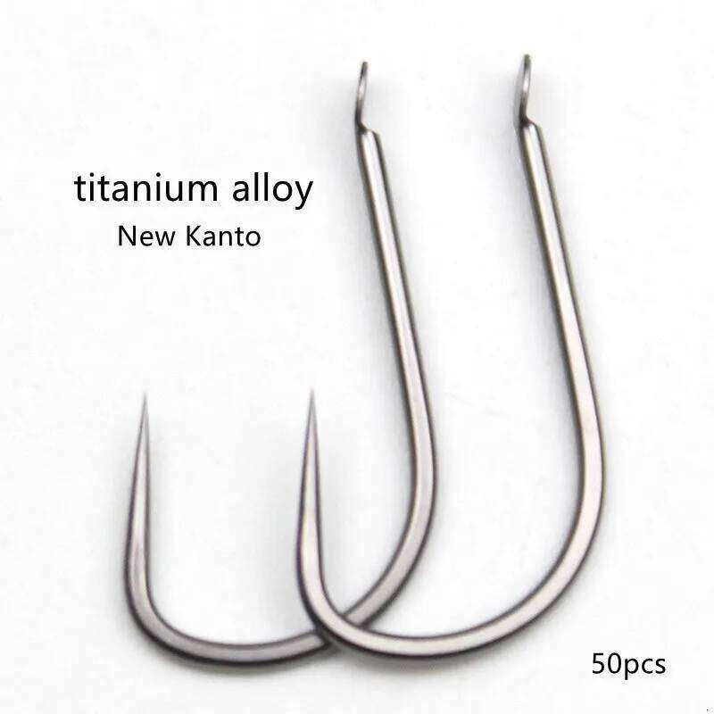 50pcs Titanium alloy new Kanto hook without barbs competitive black pit crucian carp Z260228