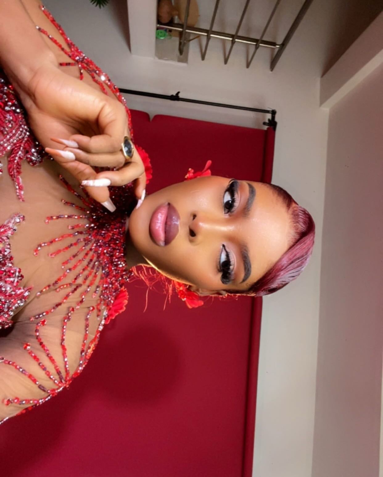 2k26 Red Prom Dress 2026 Mermaid Flowers Crystals Appliques Satin Evening Dresses For Black Women Birthday Party Formal Receiption Gowns Dresses ZJ079