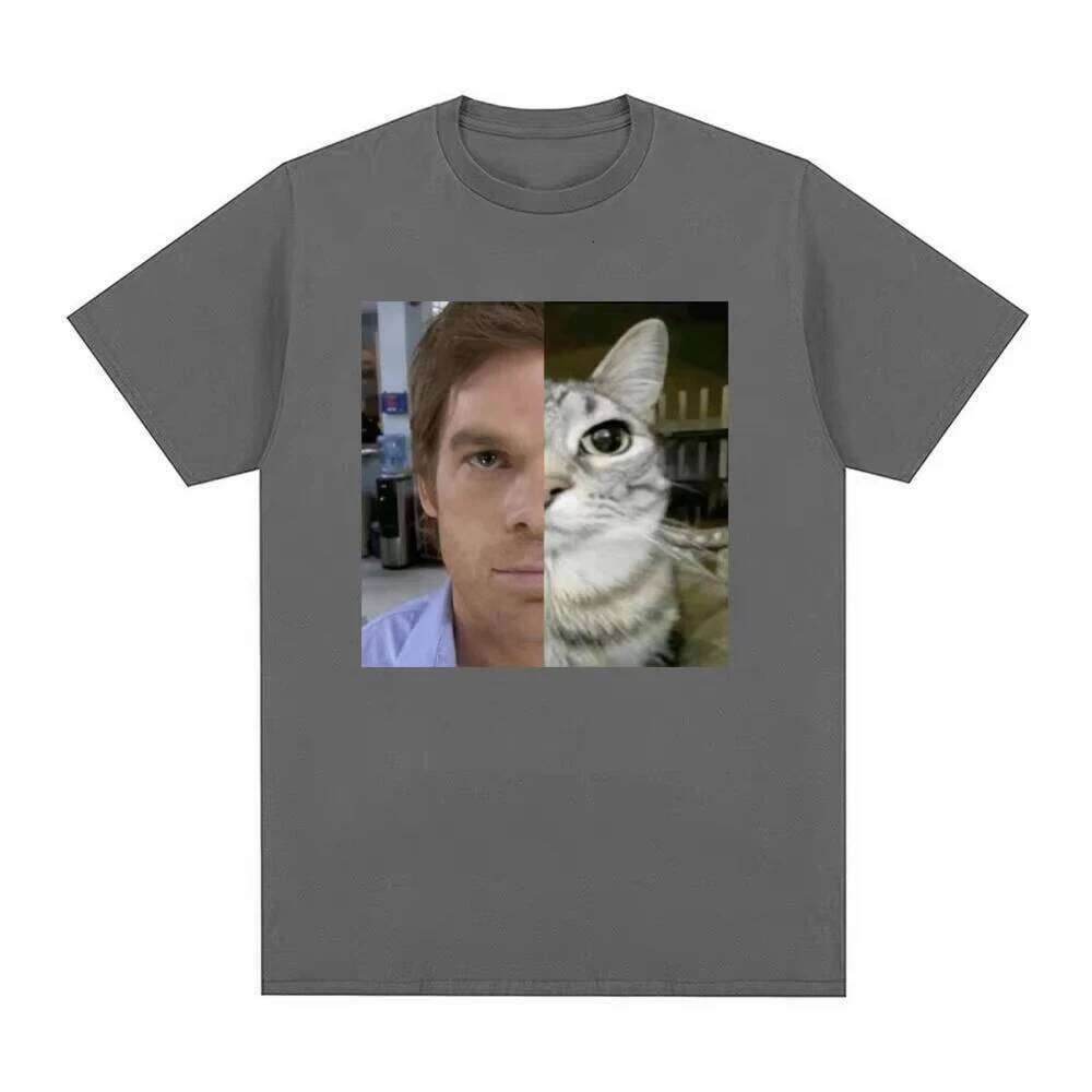 Dexter Morgan Funny Cat Meme T-shirts Cotton Short Sleeve O Neck T-shirt Streetwear Men's Women Clothes Harajuku Tee Shirt Tops C260228 - view 4