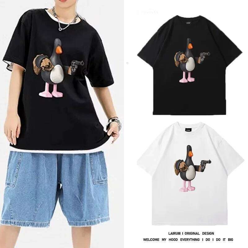 American Sle Cartoon Penguin Print ort Sve T-irt Couple Matching Fit Breathable Casual Top C260228 - view 3