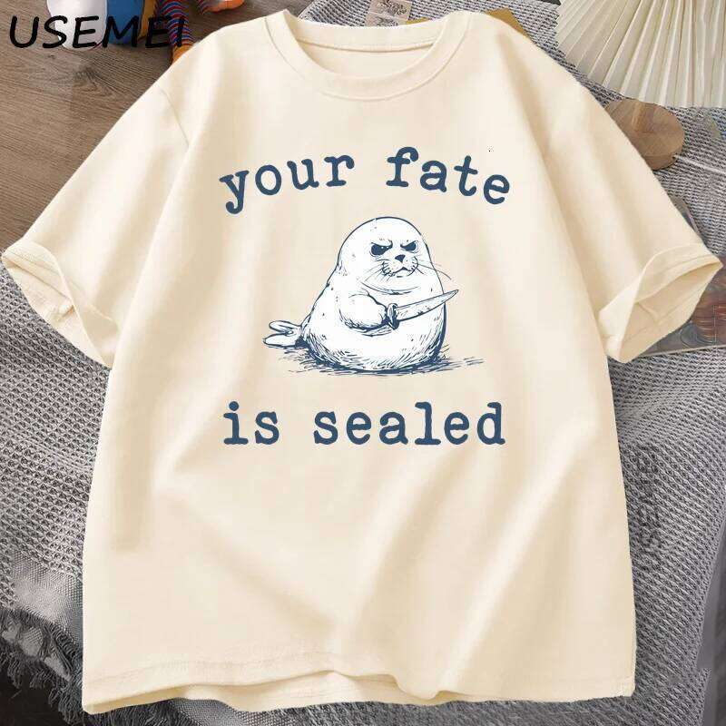 Your Fate Is Sealed T-Shirt Men Women Harajuku Funny Tshirt Animal Retro Y2k Fashion Top Short Sleeve Letter Print T Shirt Tops C260228 - view 4