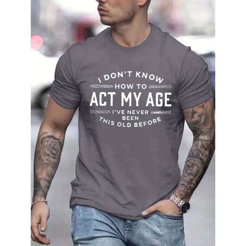 Summer Men's Letter Printed Pattern Fashionable Breathable Round Neck Thsirt Outdoor Leisure Sports Hiking Top C260228 - view 5
