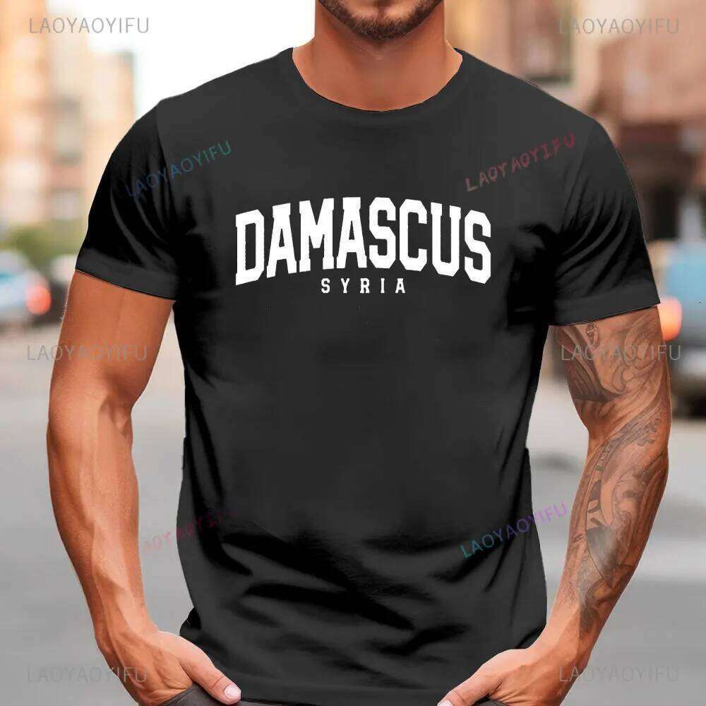 Men's T-shirt Damascus Syria Unisex Tee Tops Fashion Casual Summer Short Sleeve Gift To The Syrian People C260228 - view 4