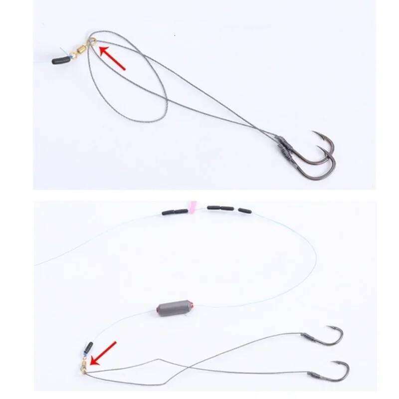 5Pack/50 Tool Tied Good Strong Horse Line Double Pair Hook Fishs Fishing Gear Accessories Sub-line Hooks Z260228
