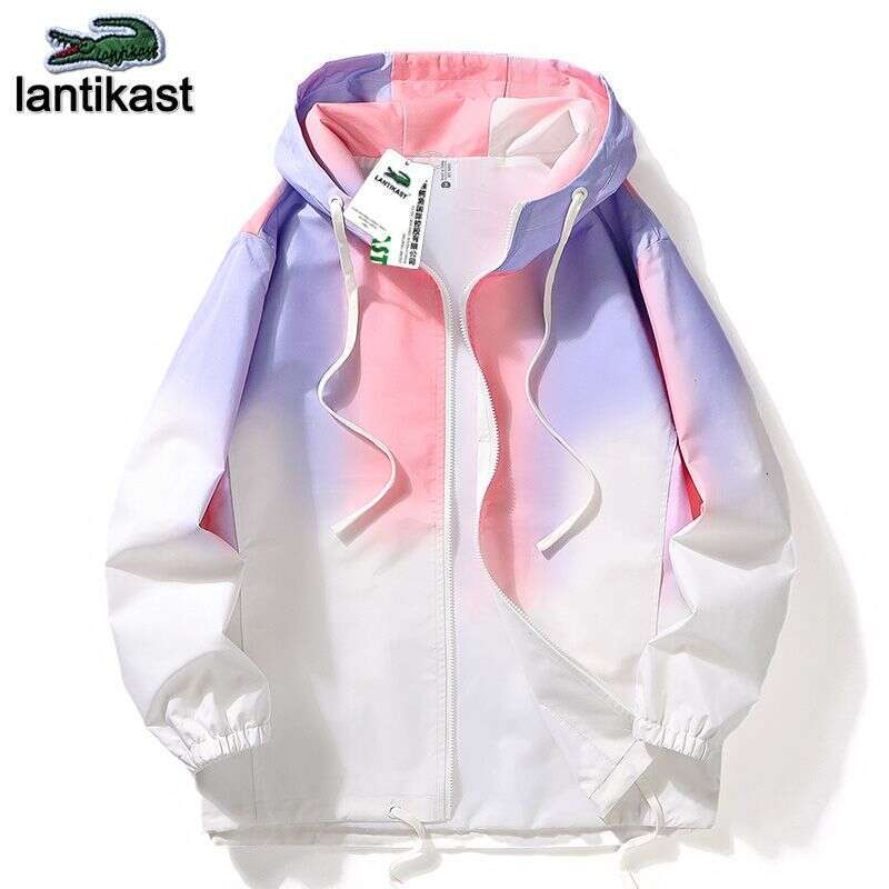 Noble Crocodile 2025 Spring and Autumn New Men's Gradient Color Design designer handbag Hooded LANTI KAST Jacket Sports Casual Wear Trend