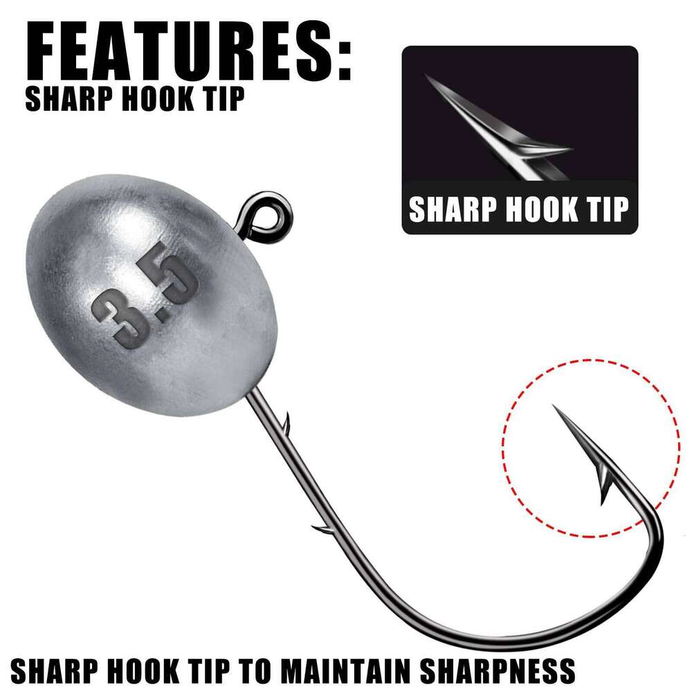 Jig Head Hook 1X Rockfish Ajing Fishing Hooks For Soft Worm Lure Bass Fish Pesca Goods 0.8-7g 5pcs/Bag Pike Trout Accessories Z260228