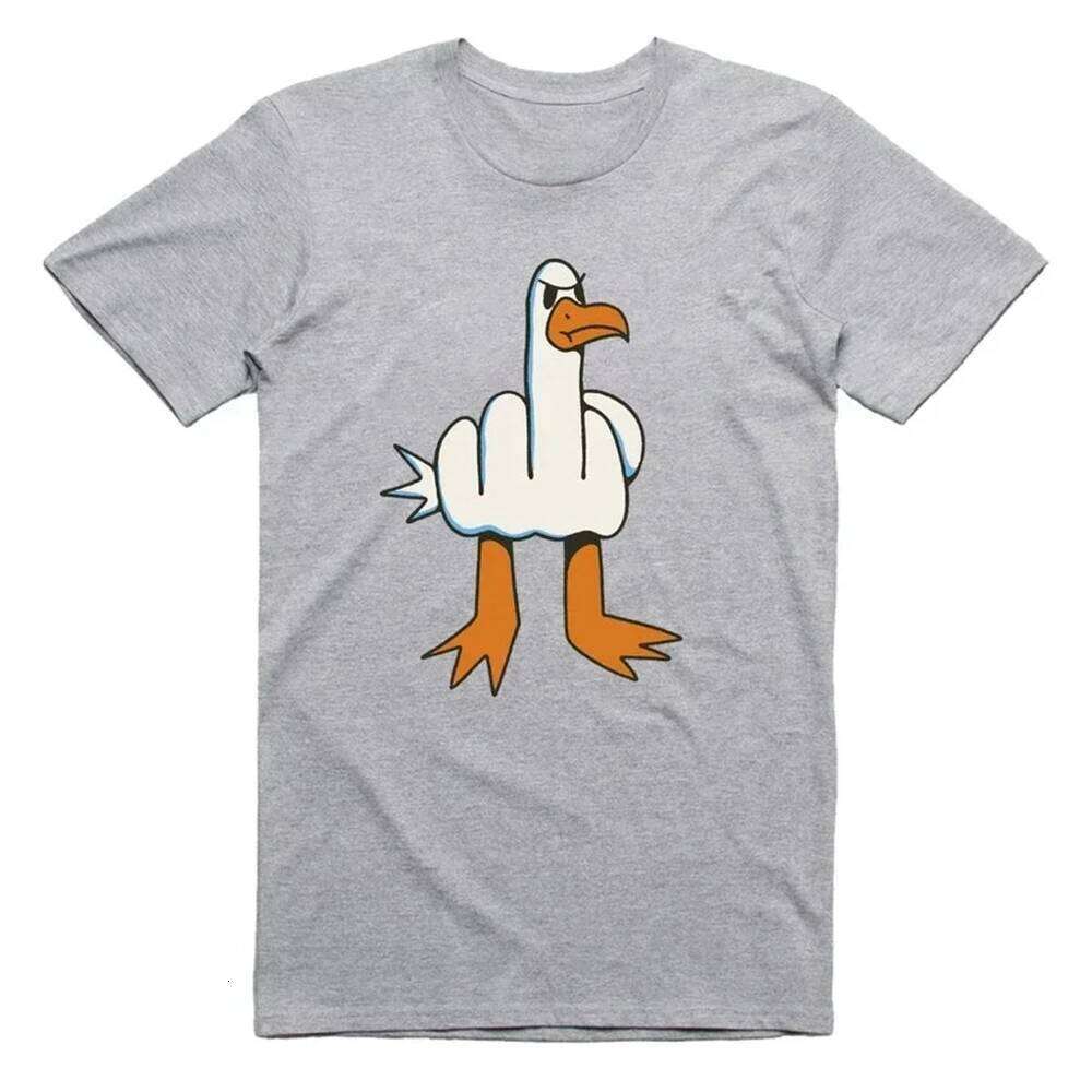Rude Seagull Design Funny Graphic Tshirt Loose Fit Casual Tee Daily Streetwear Breathable Tops for Men and Women Cartoon Shirt C260228 - view 5