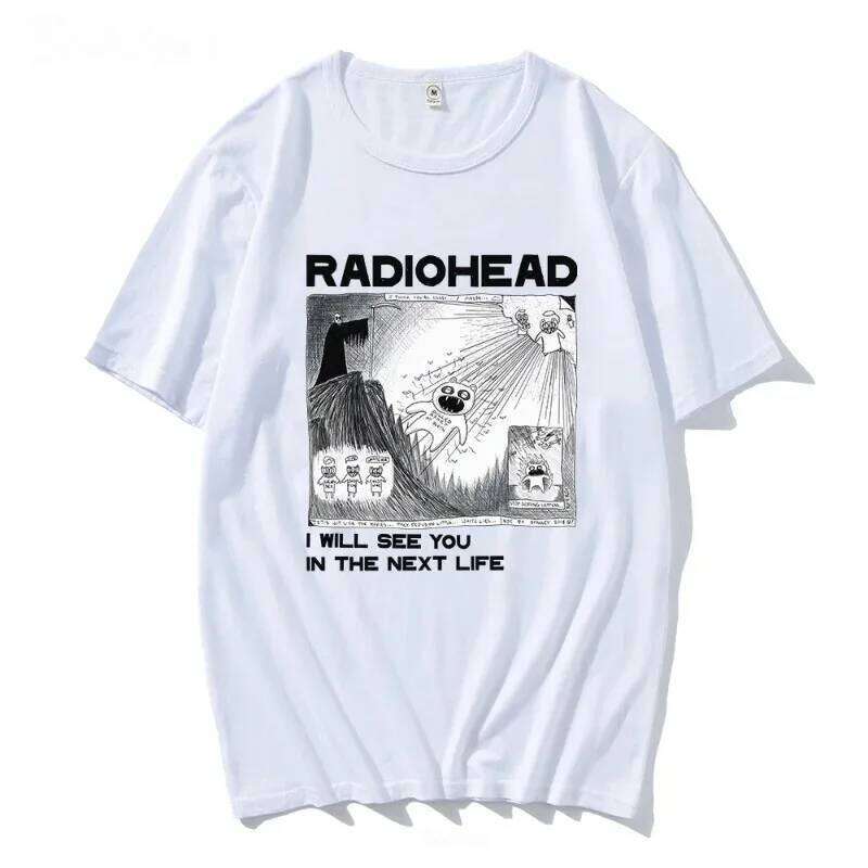 Hip Hop Radiohead T Shirt Rock Band Vintage I Will See You In The Next Life Unisex Music Fans Print Men Women Short Sleeve C260228 - view 4