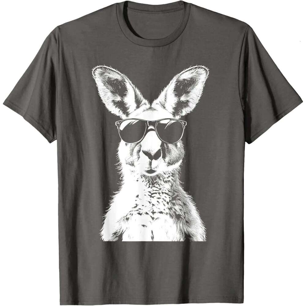 Kangaroo Wearing Sunglasses Funny Animal Australia T-Shirt Short Sleeve Casual 100% Cotton Shift C260228 - view 6