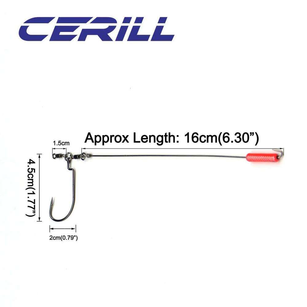 Cerill 1 PC Tokyo Barbed Hook Wire Punching Rig Drop Shot Target Thick Grass With Swivel Fishing Weights Japan For Soft Lure Z260228