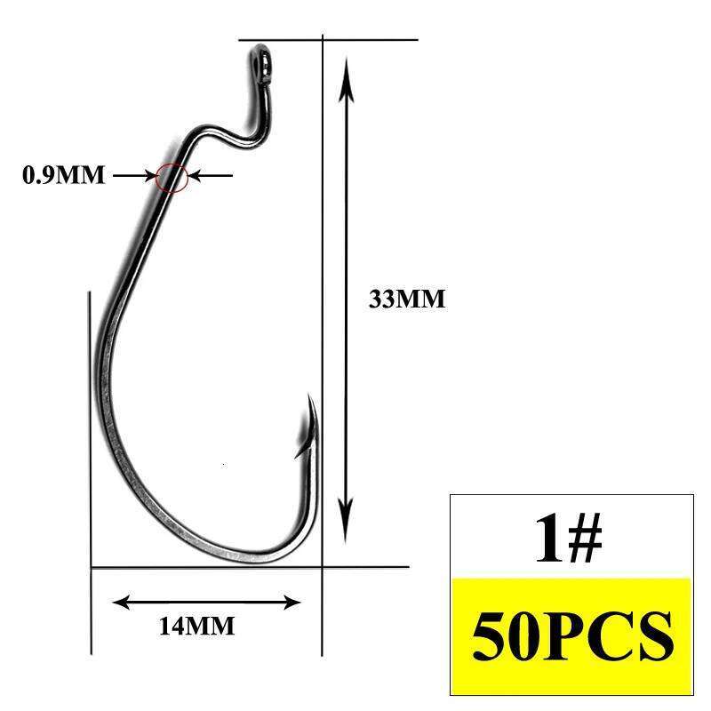 50Pcs Thin Wire Offset with rings Carbon Steel Crank tackle Worm Hooks With big eyes Ring Z260228