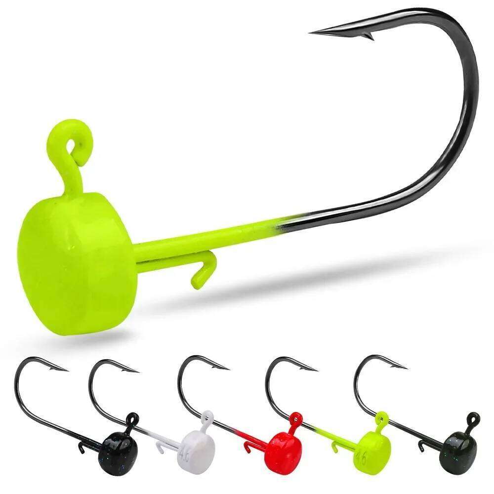 5pcs Hooks 2.8g 3.5g 4.6g 7g Ned Mushroom Head Jig Sharp Barbed Hook For Soft Worm Lures Jigging Fishing Tools Z260228