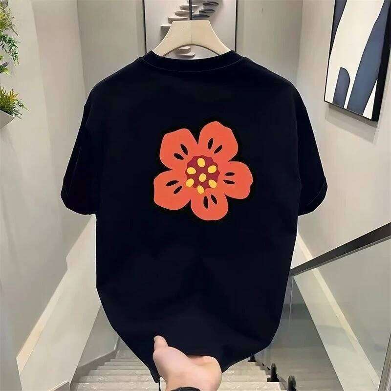 2025 Cartoon Flower T-Shirt Men Women Cotton Tees Short Sleeve Luxury Brand Streetwear Oversized Tops Men's T-shirt C260228 - view 4