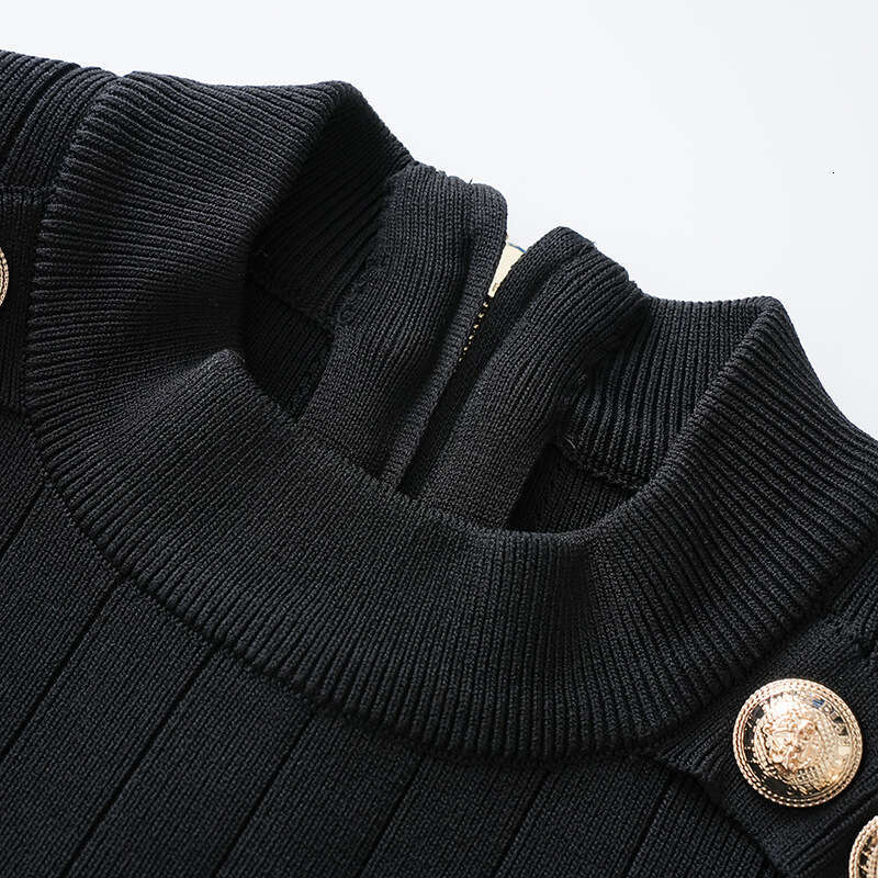 Small Fragrant Knitted Women's Belt 2026 a1 Spring/Summer New Metal Buckle Round A1 Neck Lightweight Luxury Slimming Dress