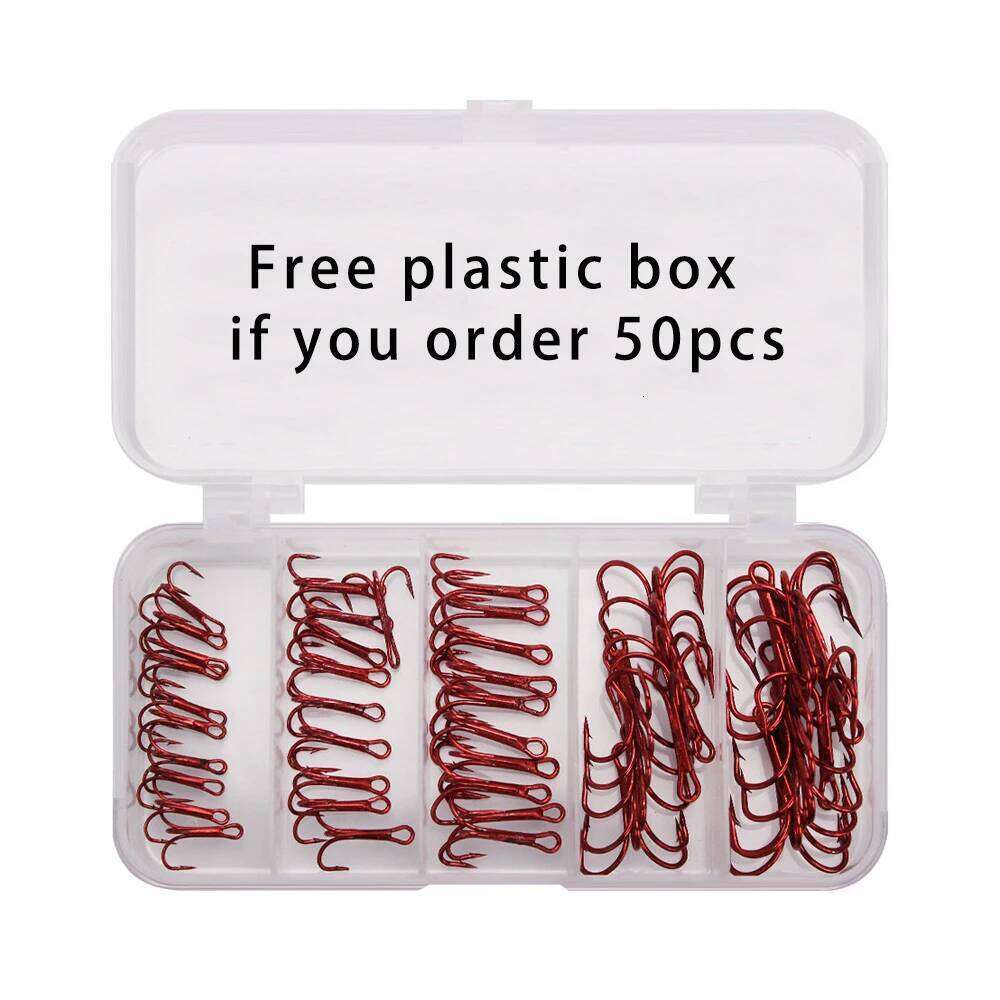 ORJD 10pcs Hooks Black Nickel Triple Size 3/0-12# Anchor Barbed Treble Hook High Carbon Steel Fishing Tackle Z260228