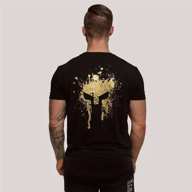 Summer Men's Casual Fitness Outdoor Running Short Sleeve T-Shirt Fashion O Neck Warrior Gym Oversized Mens Clothing C260228 - view 3