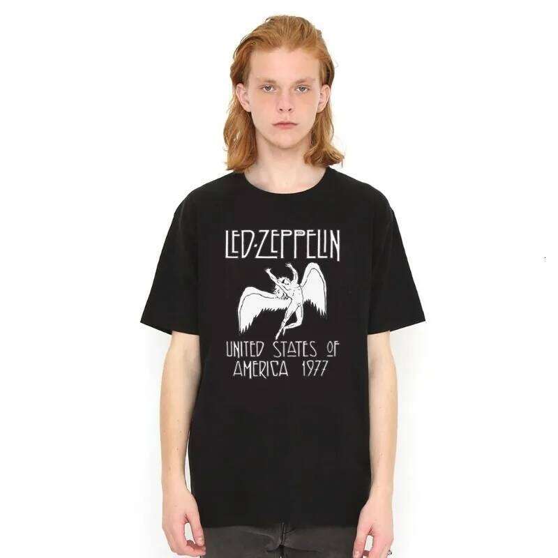 Zeppelin Airship Rock Band Retro Classic Summer Loose Comfortable Men's and Women's Short Sleeve Trend T-Shirt C260228 - view 3