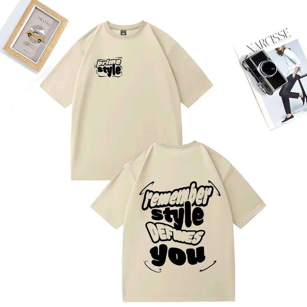 Remember style defines you Printed T-shirt Men women's Hip Hop oversized t-shirts High Quality short sleeve 100% Cotton clothing C260228 - view 5