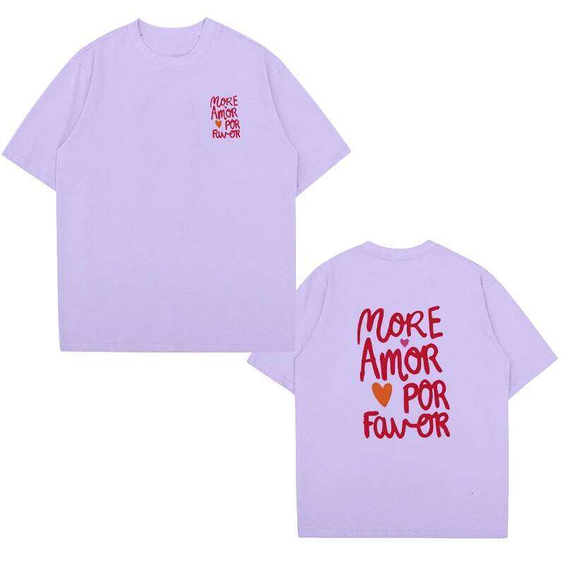 More amor por favor Letter printed short sleeve T-shirts Men Women Casual Crew Neck Simplicity T shirt Summer Fashion Top Unisex C260228 - view 5