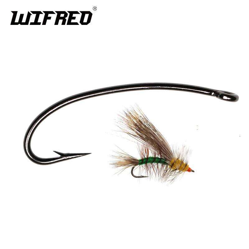 Wifreo 50pcs 3X Long Shank Hooks High Carbon Steel Fishing Hook Strong Wire for Hoppers Stonefly Nymphs Dry Fly Z260228