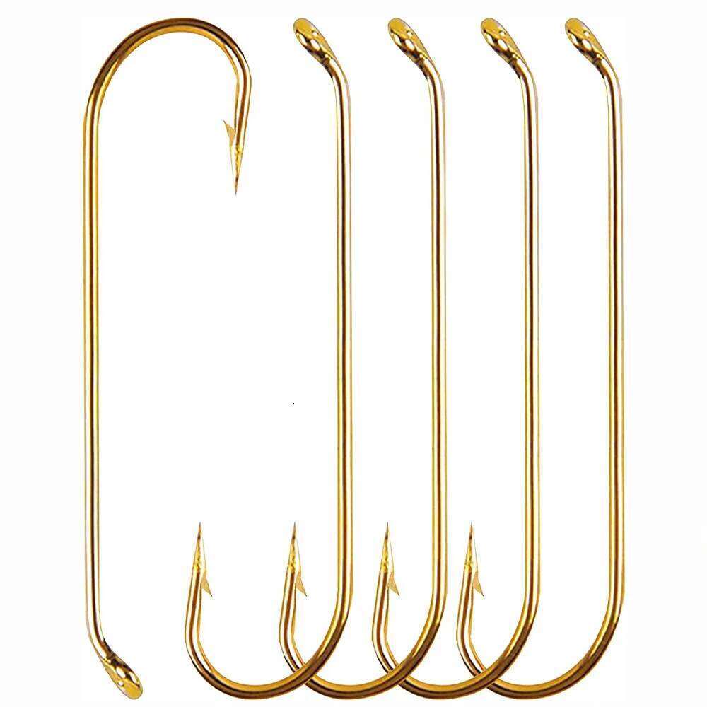 200Pcs Gold Tying Aberdeen Long Shank Dry Wet Nymph Streamer Fly Fishing Hooks Jig Flies hooks Z260228