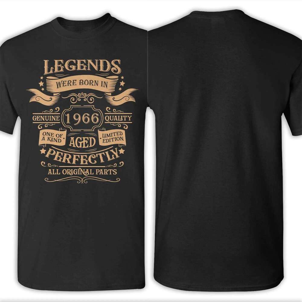 Mens Womens Born in 1966 vintage age 60 years old funny 60th birthday Shirt 100% Cotton Printed T-Shirt Clothing Outfits C260228 - view 7