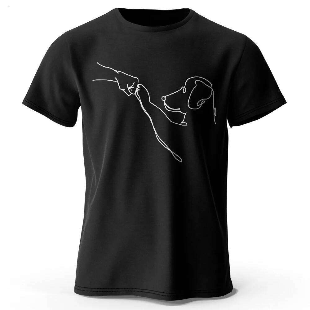 The Dog Friend Printed Modern Minimalist 100% Cotton T-Shirt, Lightweight Round Neck Short Sleeve Tee, Unisex Everyday Wear C260228 - view 4