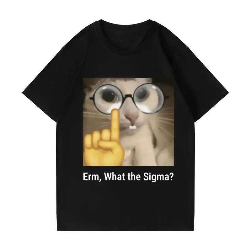 Erm, What Sigma? Funny Meme T-shirt for Men Silly Cat Humor Printed Fashion Tops O-Neck Graphic T Shirts Women Clothing C260228 - view 4