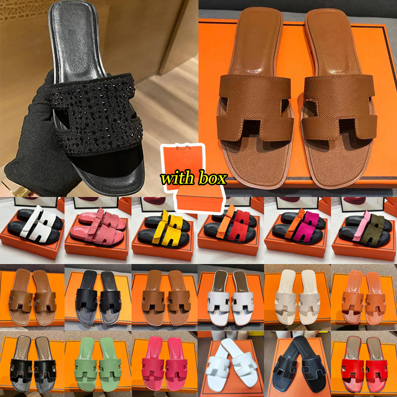 Designer Slides Sandals Women Beach Slippers Leather Classic Luxury Summer Sandal Women Crocodile Skin Slide Ladies flat shoes Sizes 35-42