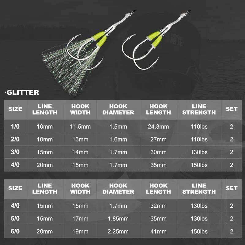 Noeby Twin Assist Slow Jigging Hook Double 1/0 2/0 3/0 4/0 5/0 6/0 Barbed High Carbon Steel Metal Jig Fishing Hooks Z260228